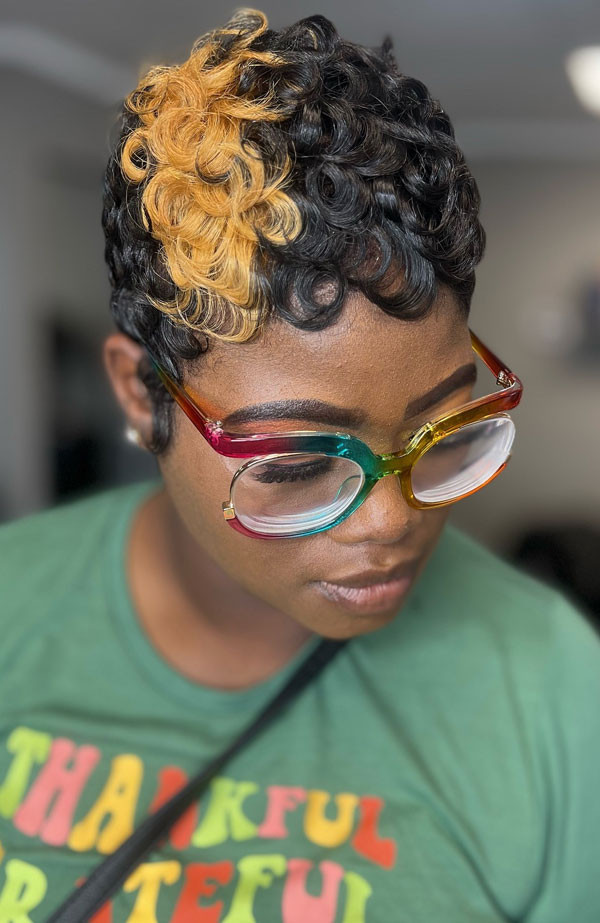 Black With Blonde Highlights Visual Idea — Pixie Cut 2027 for Black Women