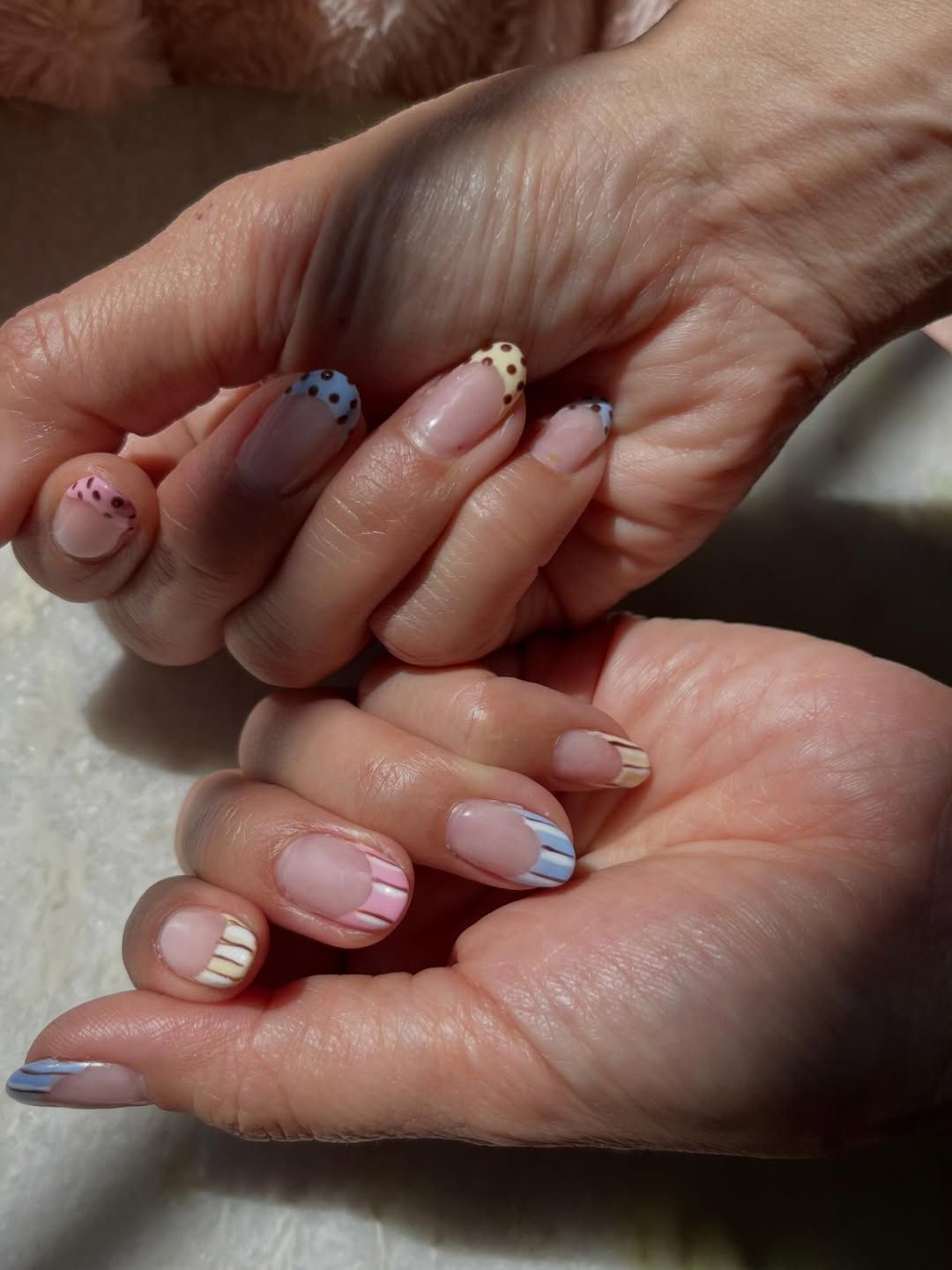 Small White Polka Dots Visual Idea — Pastel Oval Nails 2027