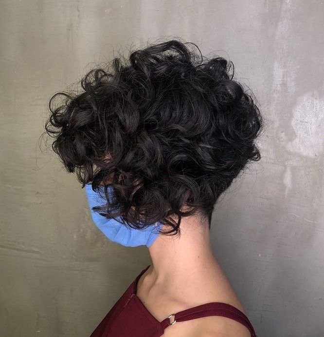 Front View Dark Brown Pixie With Full Bangs Front View Dark Brown Pixie With Full Bangs — Pixie 2027 for Curly Hair