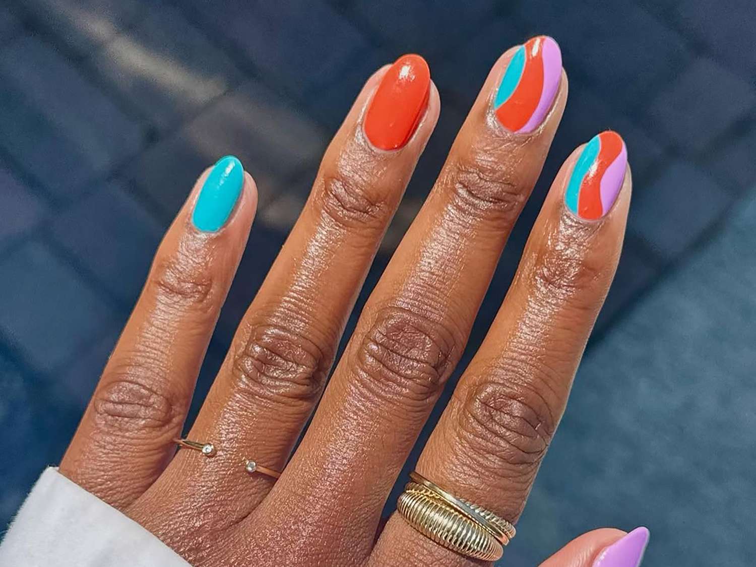 Vibrant Abstract Color Blocking Vibrant Abstract Color Blocking — Simple Short Nails 2027
