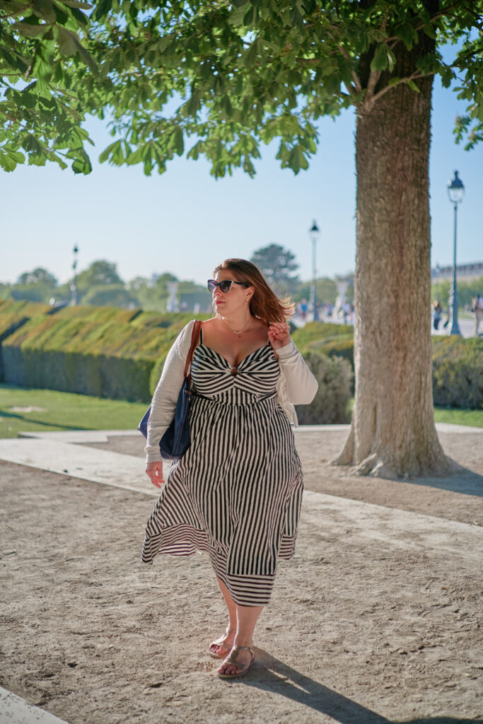 Striped Midi Dress and Cardigan for Sightseeing Days Striped Midi Dress and Cardigan for Sightseeing Days — Travel Outfits Europe 2027