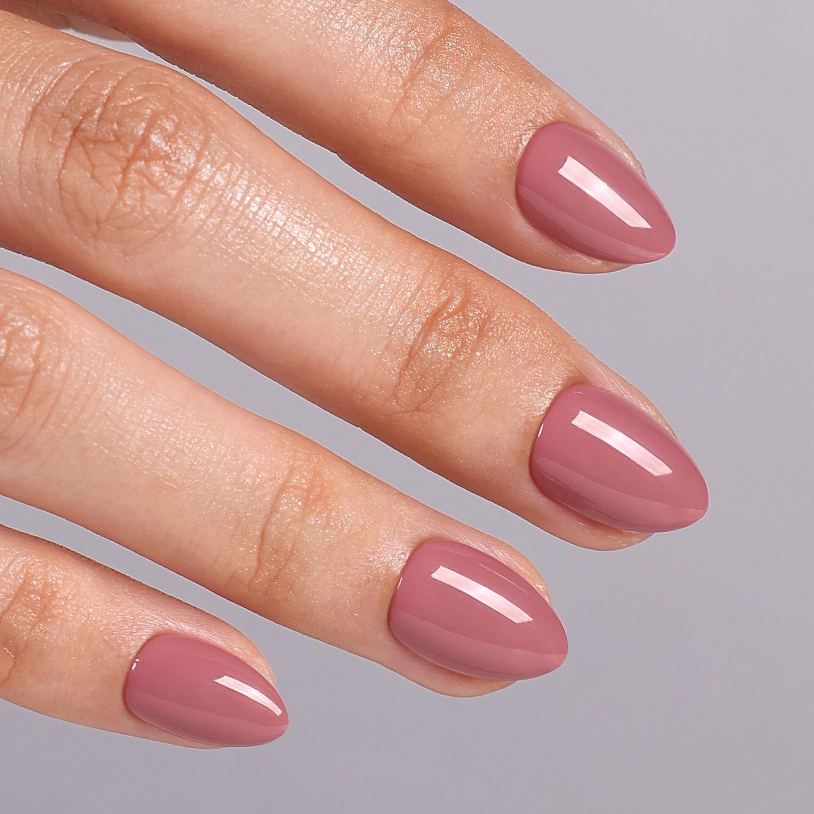 Glossy Opaque Mauve Medium Almond Nails Glossy Opaque Mauve Medium Almond Nails — Mauve Nails 2027