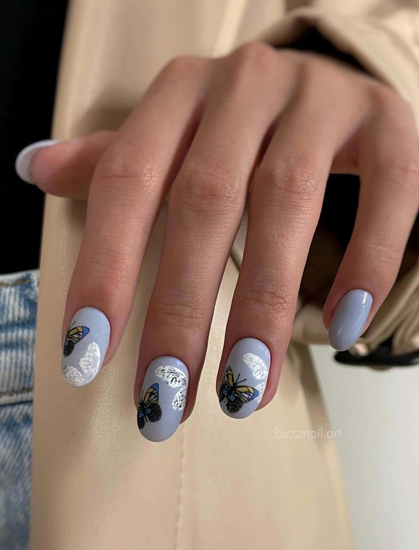 Periwinkle Butterfly Cloud Nails Periwinkle Butterfly Cloud Nails — Short Butterfly Round Nails 2027