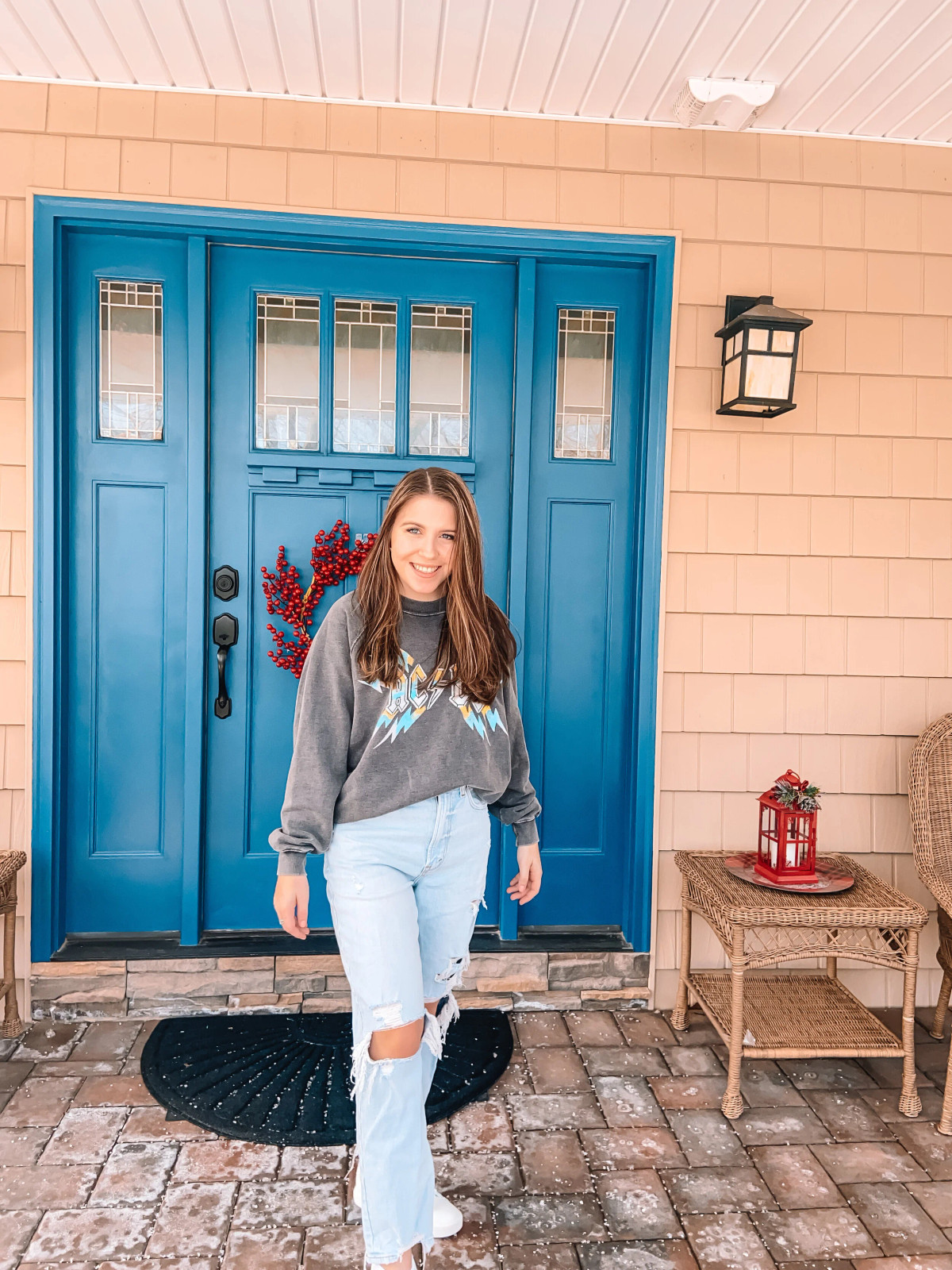 Distressed Light Blue Mom Jeans: Comfort Focus Distressed Light Blue Mom Jeans: Comfort Focus — Mom Jeans Outfits 2027 with Graphic Tee
