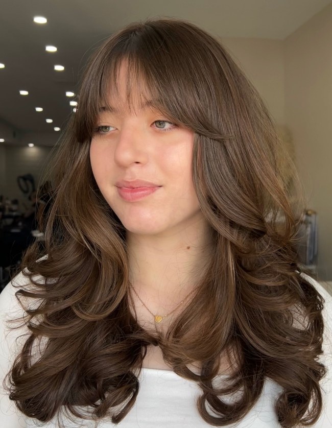 Collarbone Voluminous Wispy Curtain Bangs Collarbone Voluminous Wispy Curtain Bangs — Bangs Trends 2027