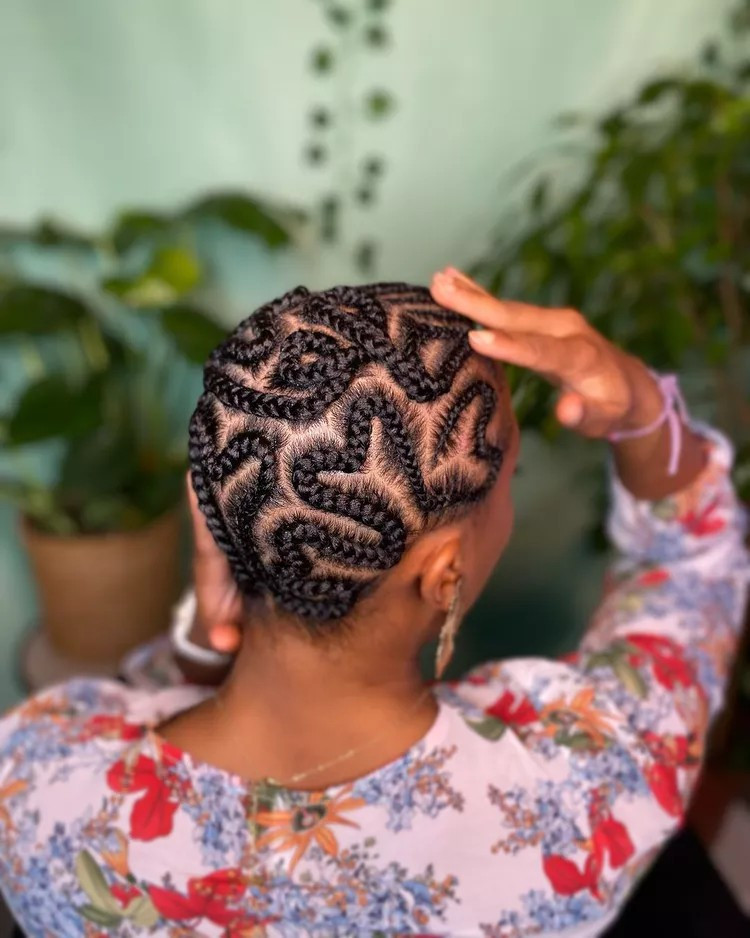 Geometric Cornrows Geometric Cornrows — Natural Hairstyles 2027 with Weave