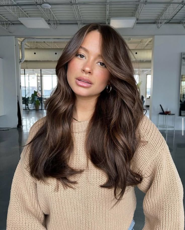 Rich Chocolate Brown With Honey Highlights Rich Chocolate Brown With Honey Highlights — Spring Brunette 2027
