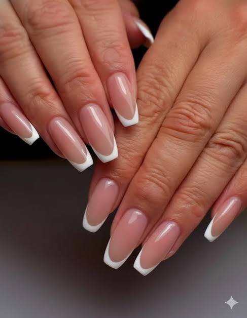Medium Square Sharp Tips Medium Square Sharp Tips — White French Tip Nails 2027