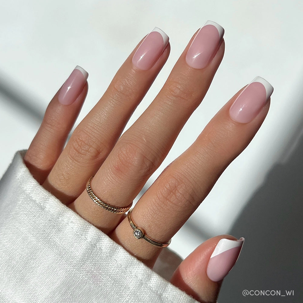 Short Square Classic French Manicure Short Square Classic French Manicure — Wedding Square Nails 2027