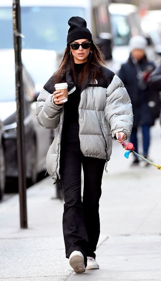 Two-Tone Grey and Black Puffer Jacket — Winter Puffer Jacket Outfits 2027
