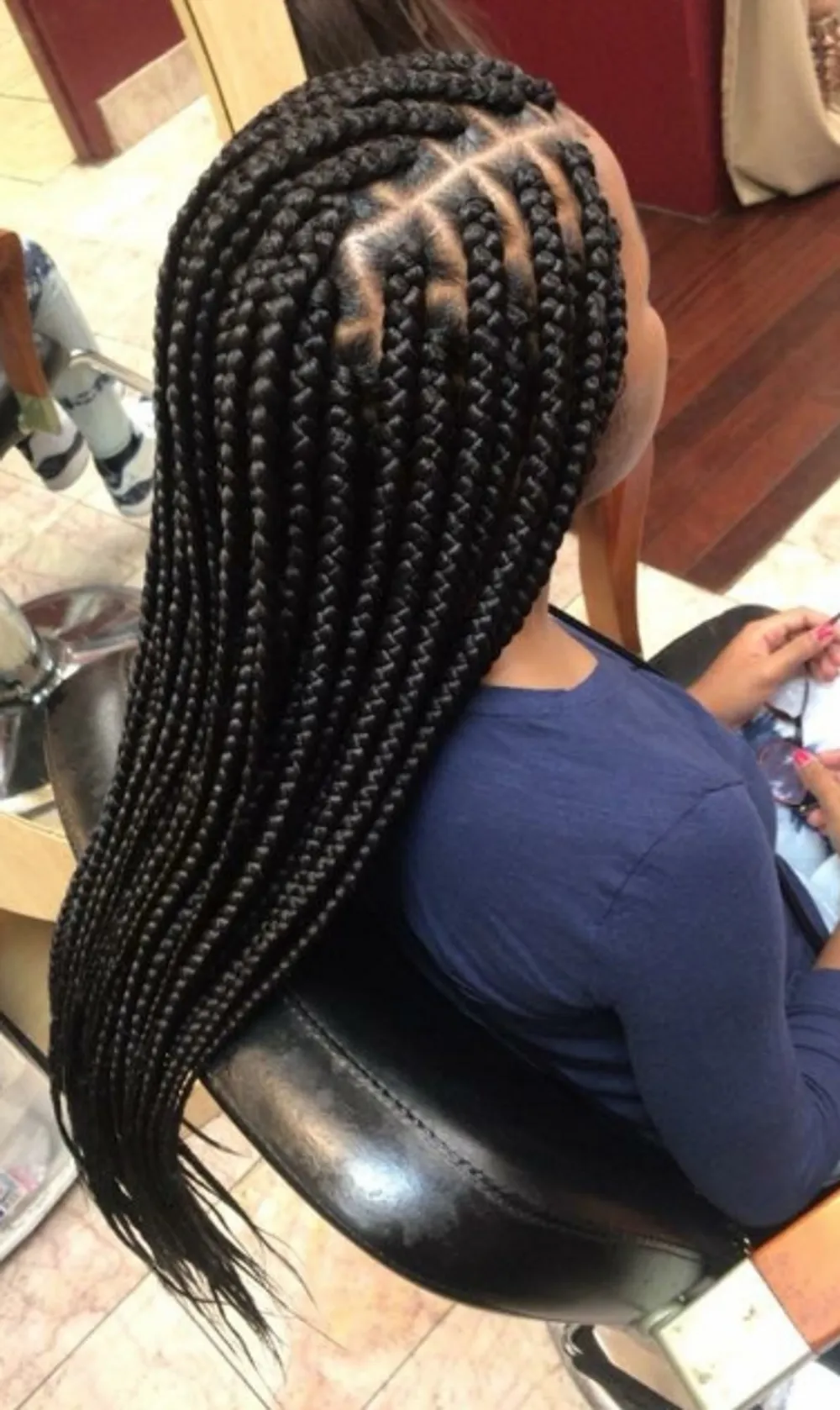 Long Black Box Braids in a Grid Long Black Box Braids in a Grid — Winter Hairstyles 2027 for Black Women