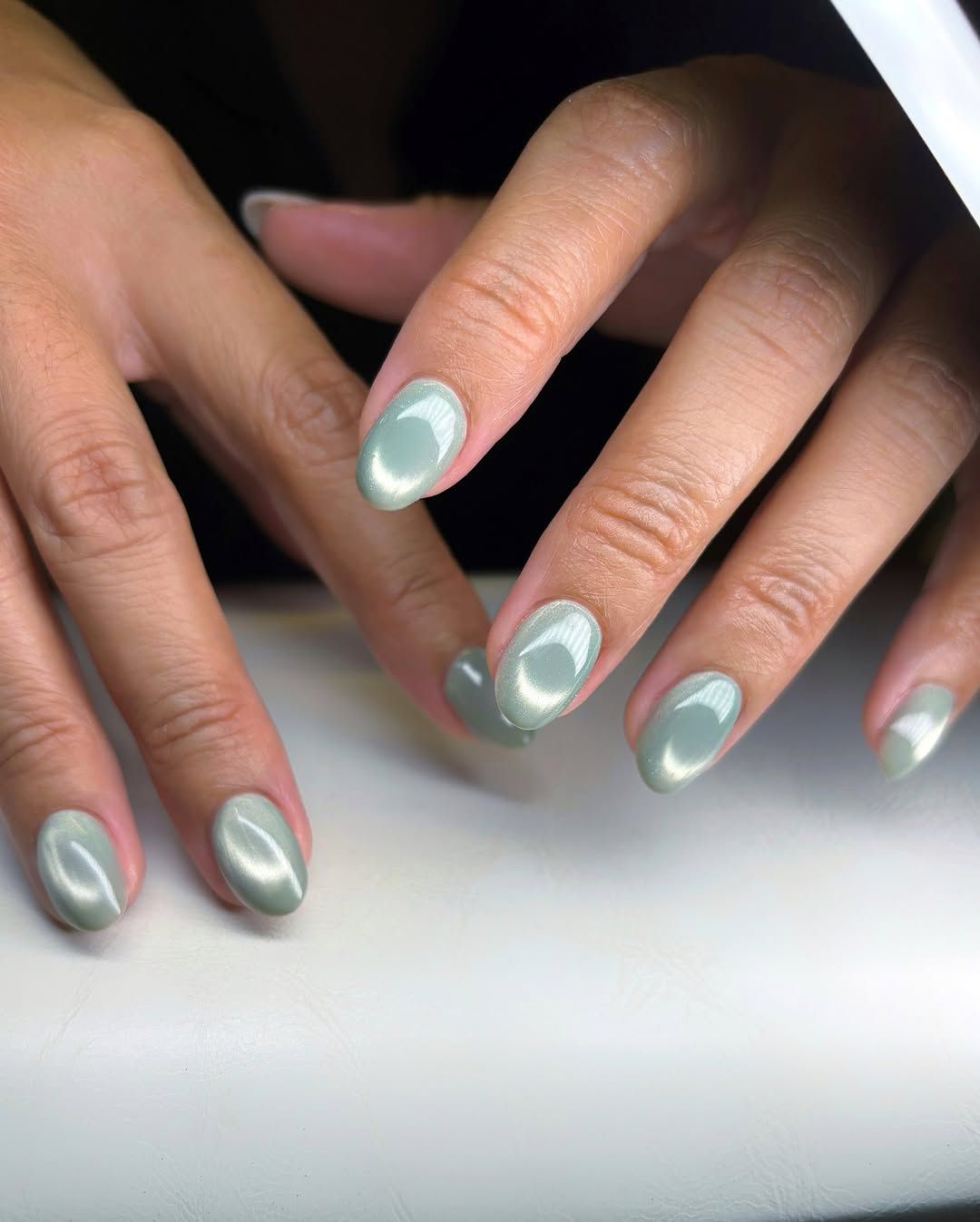 Sage Green With A Subtle Shift Muted Sage Green Prominent Cat Eye Sage Green With A Subtle Shift Muted Sage Green Prominent Cat Eye — Cat Eye Nails 2027