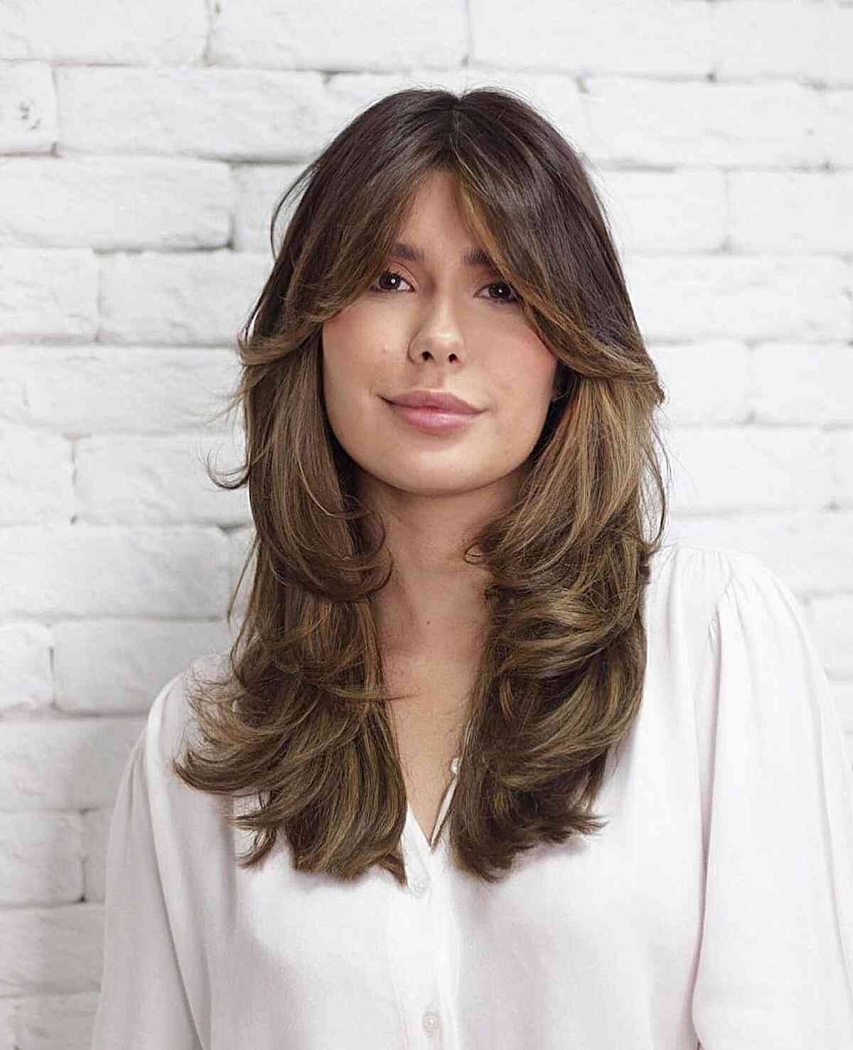 Brunette With Subtle Balayage Visual Idea — Subtle Butterfly Cut 2027