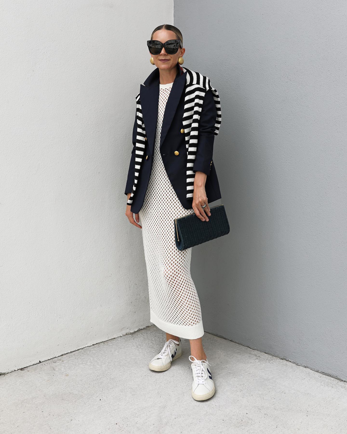 Navy Blazer and Midi Dress: Sophisticated Preppy Layering Navy Blazer and Midi Dress: Sophisticated Preppy Layering — Preppy Spring Outfits 2027