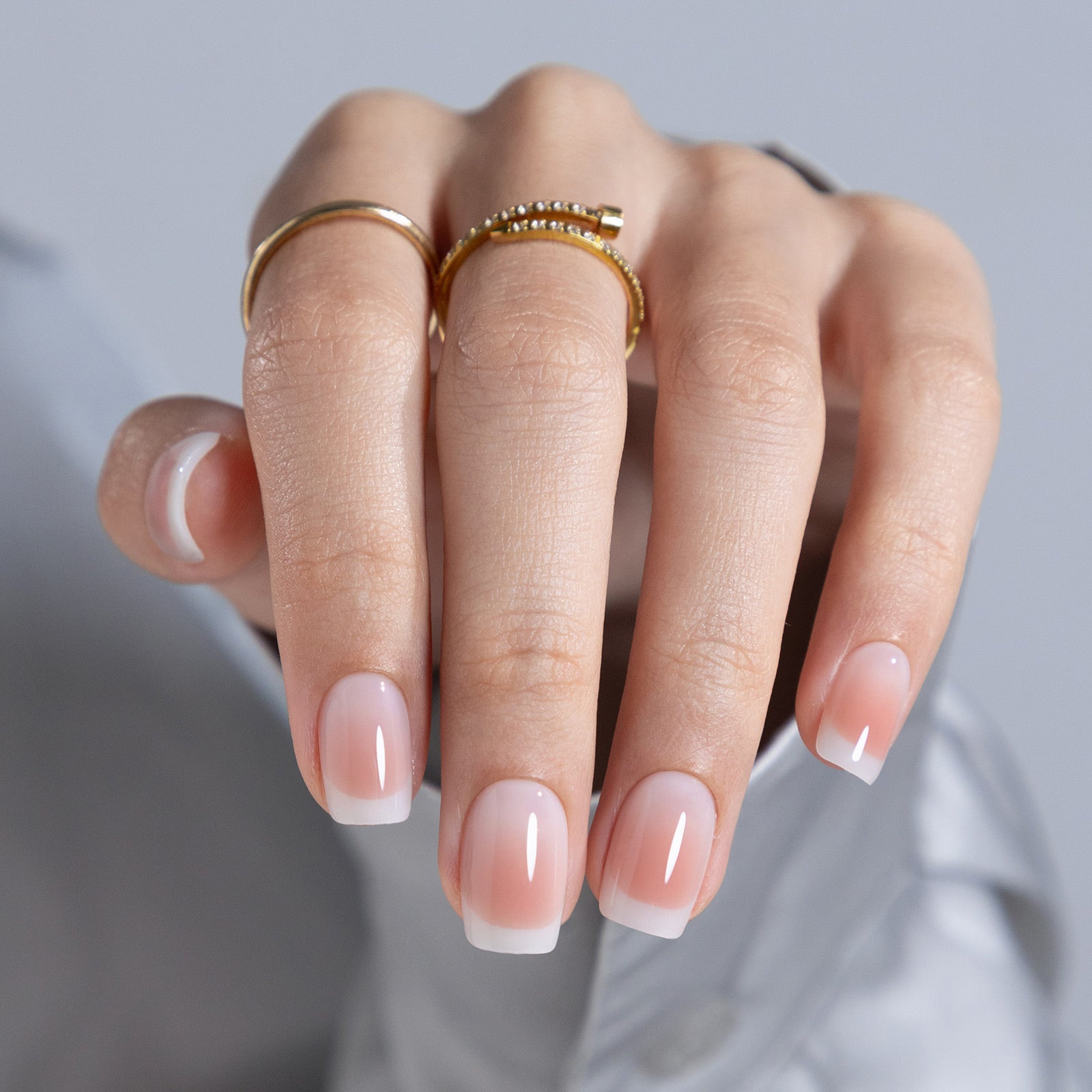 Short Square Soft French Gradient Short Square Soft French Gradient — Wedding Square Nails 2027