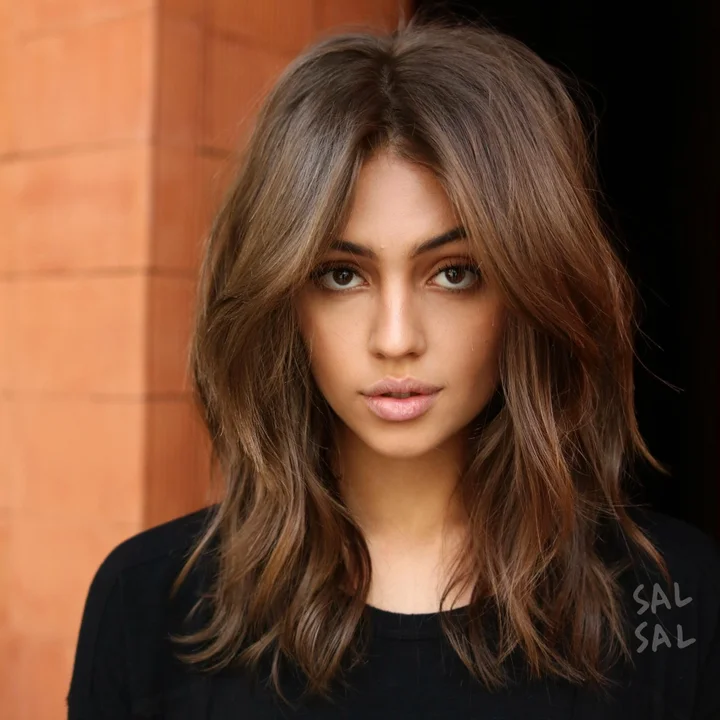 Light Brown Shag With Curtain Bangs Light Brown Shag With Curtain Bangs — Bardot Bangs 2027