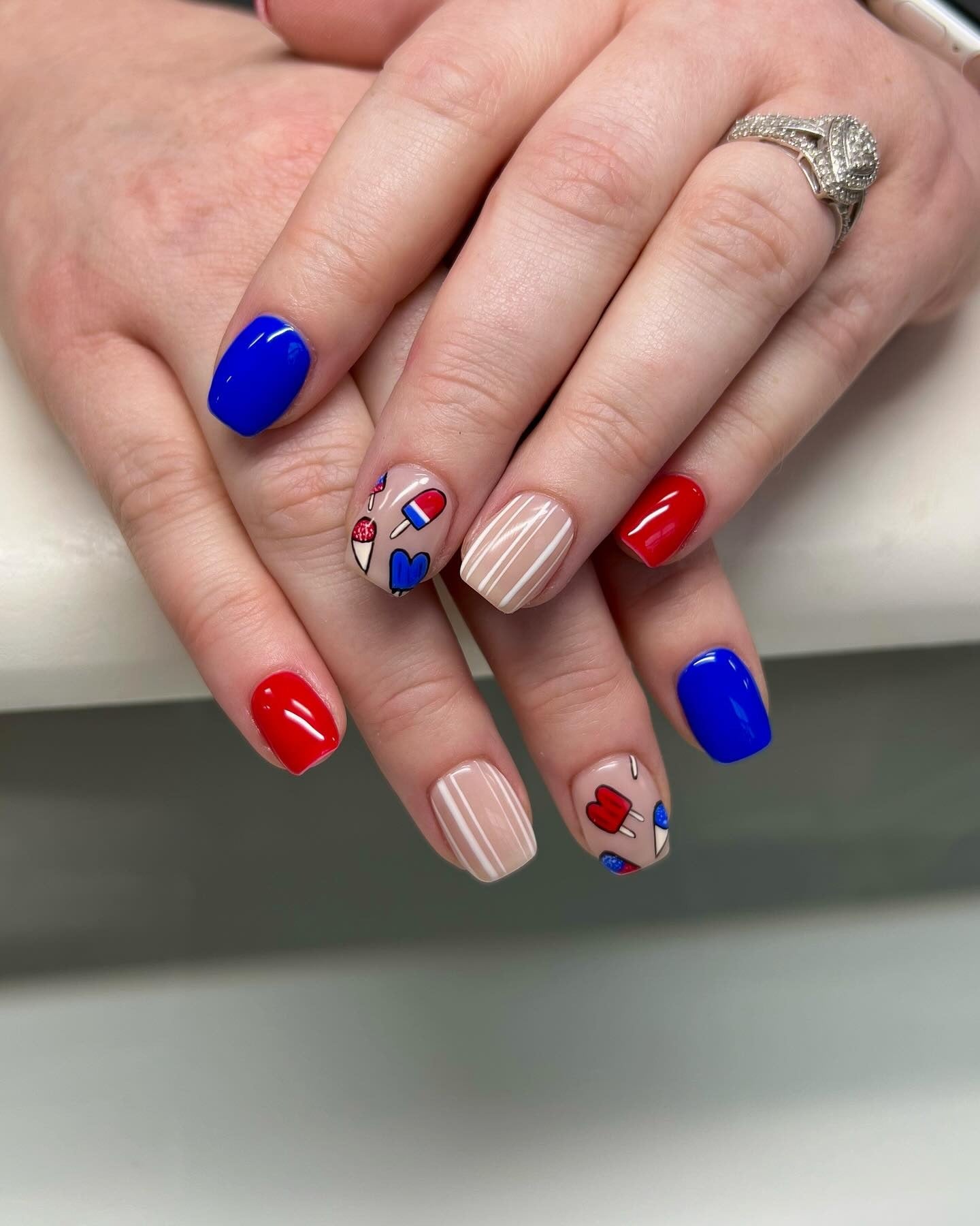 Short Square Summer Patriotic Fun Short Square Summer Patriotic Fun — Memorial Day Nails 2027