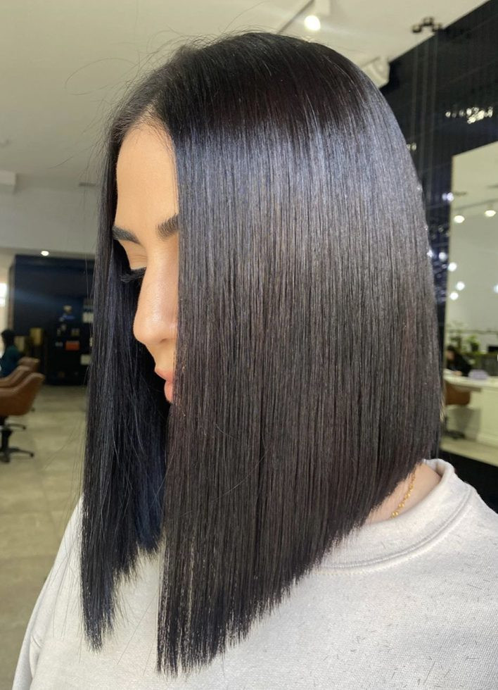Sleek Black Inverted Angled Bob — Angled Lob 2027