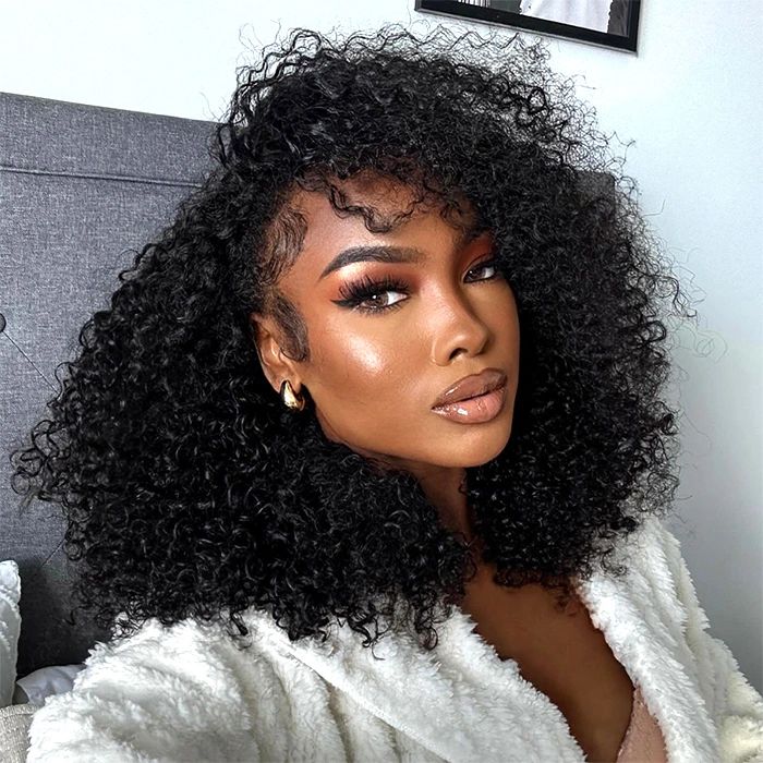 Collarbone Curly Bob With Swept Bangs Collarbone Curly Bob With Swept Bangs — Curly Hairstyles 2027 with Weave