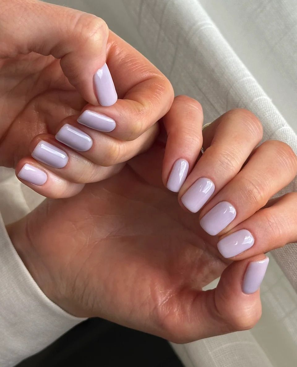Sheer Milky Lilac Short Square Nails Sheer Milky Lilac Short Square Nails — Pastel Purple Nails 2027