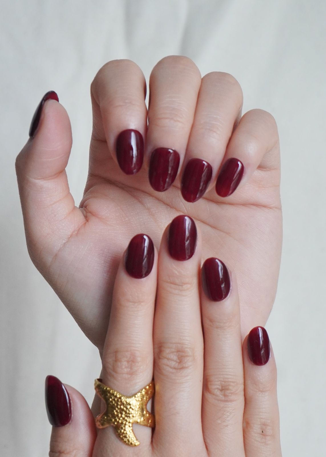 Deep Translucent Red Gloss Nails — Garnet Nails 2027