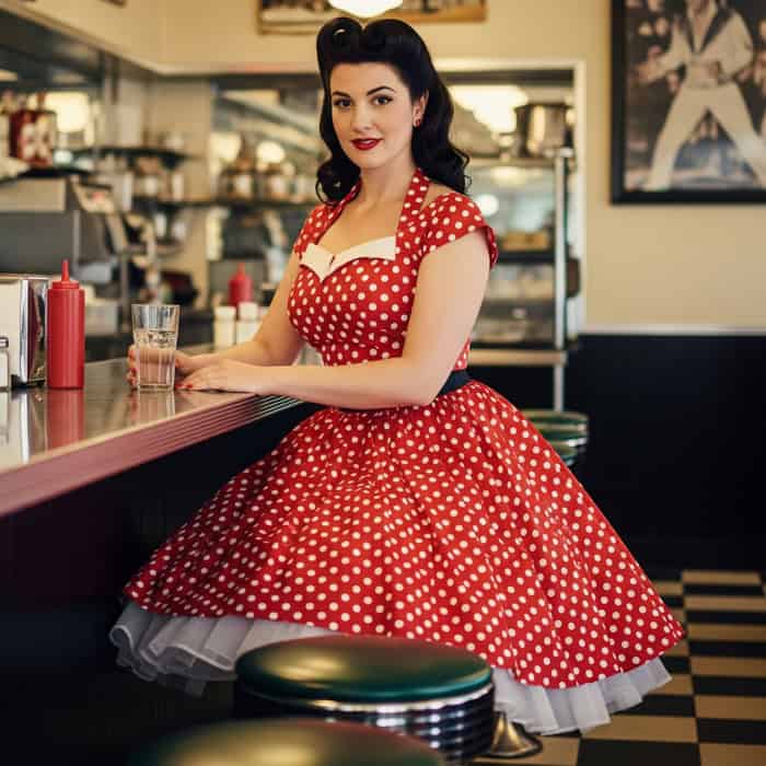 Classic Red and White Polka Dot Dress with Petticoat Classic Red and White Polka Dot Dress with Petticoat — Pin Up Outfits 2027