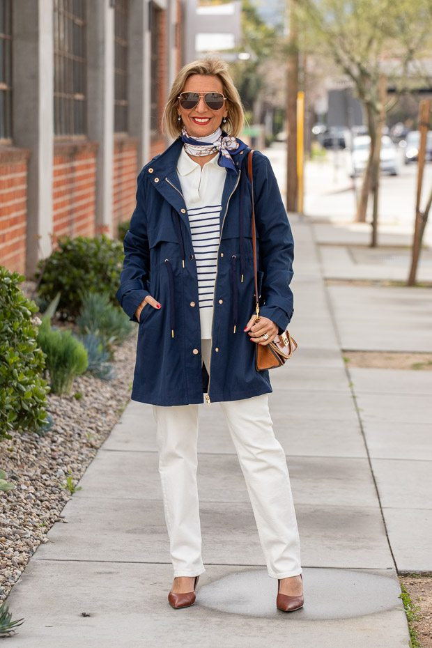 Layered Striped Sweater and Polo Under Utility Jacket for Polished Casual Layered Striped Sweater and Polo Under Utility Jacket for Polished Casual — Nautical Outfits 2027