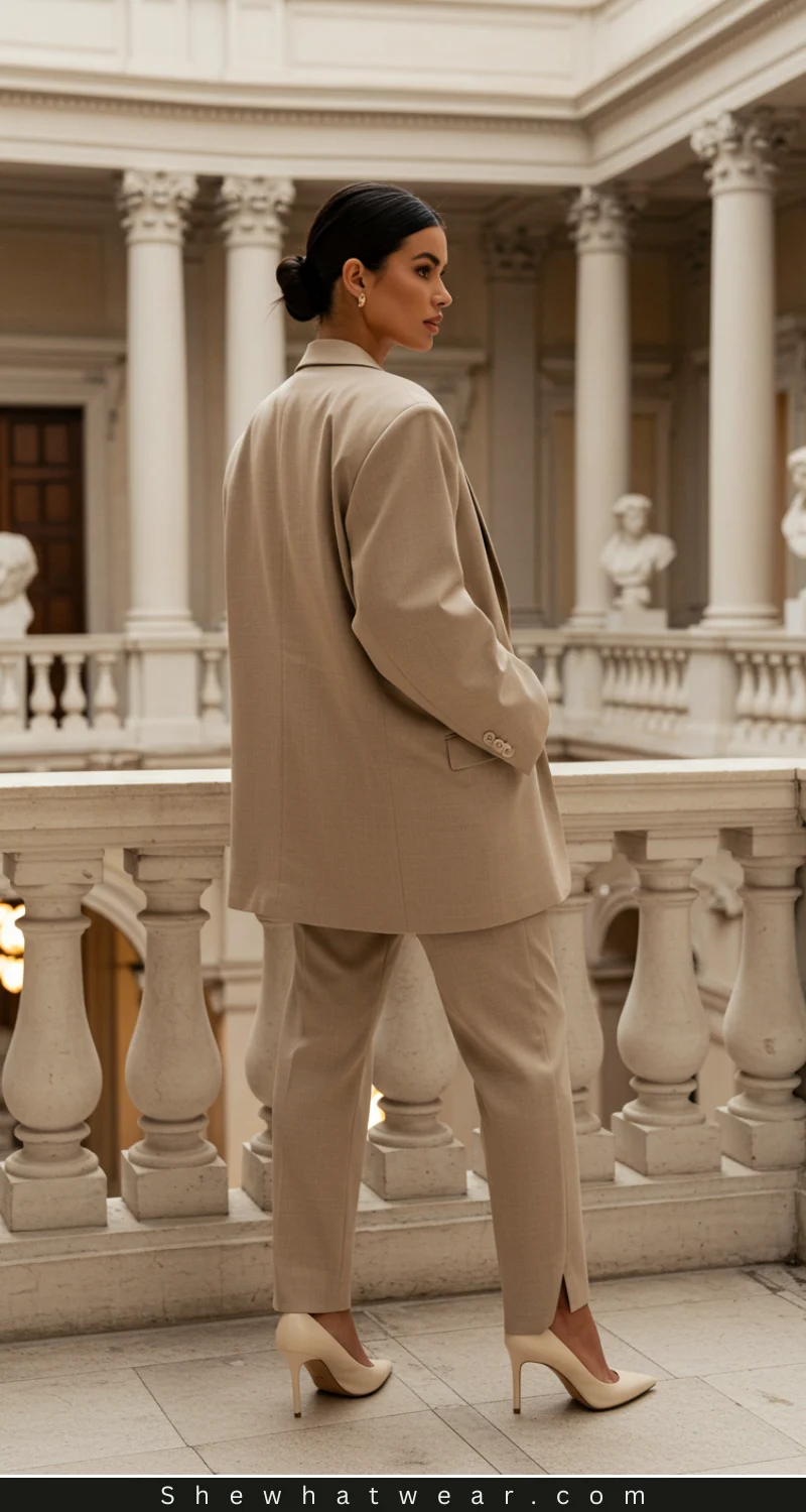 Oversized Beige Blazer for a Chic Museum Aesthetic Oversized Beige Blazer for a Chic Museum Aesthetic — Museum Outfits 2027