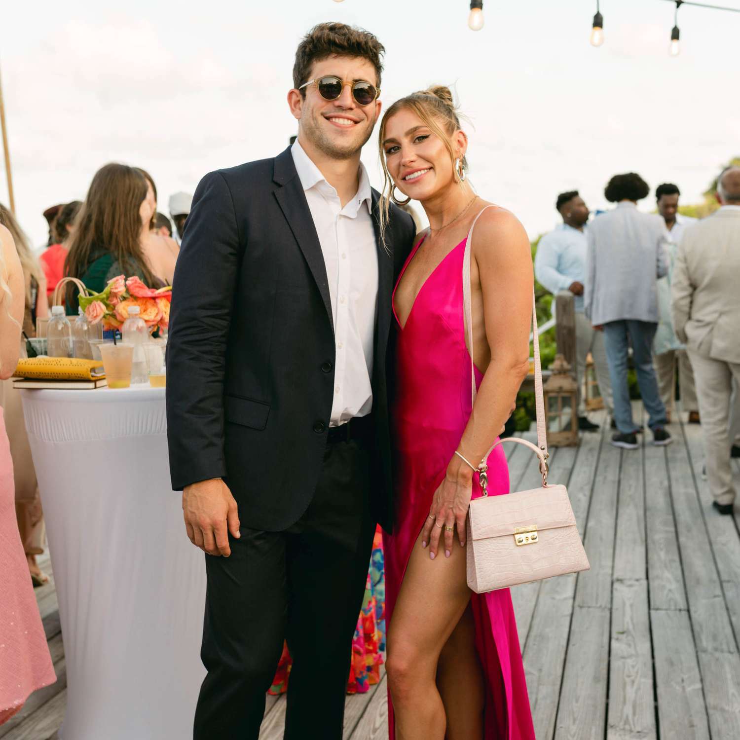 Striking Hot Pink Satin Maxi Dress with High Slit — Sip and See Outfits 2027