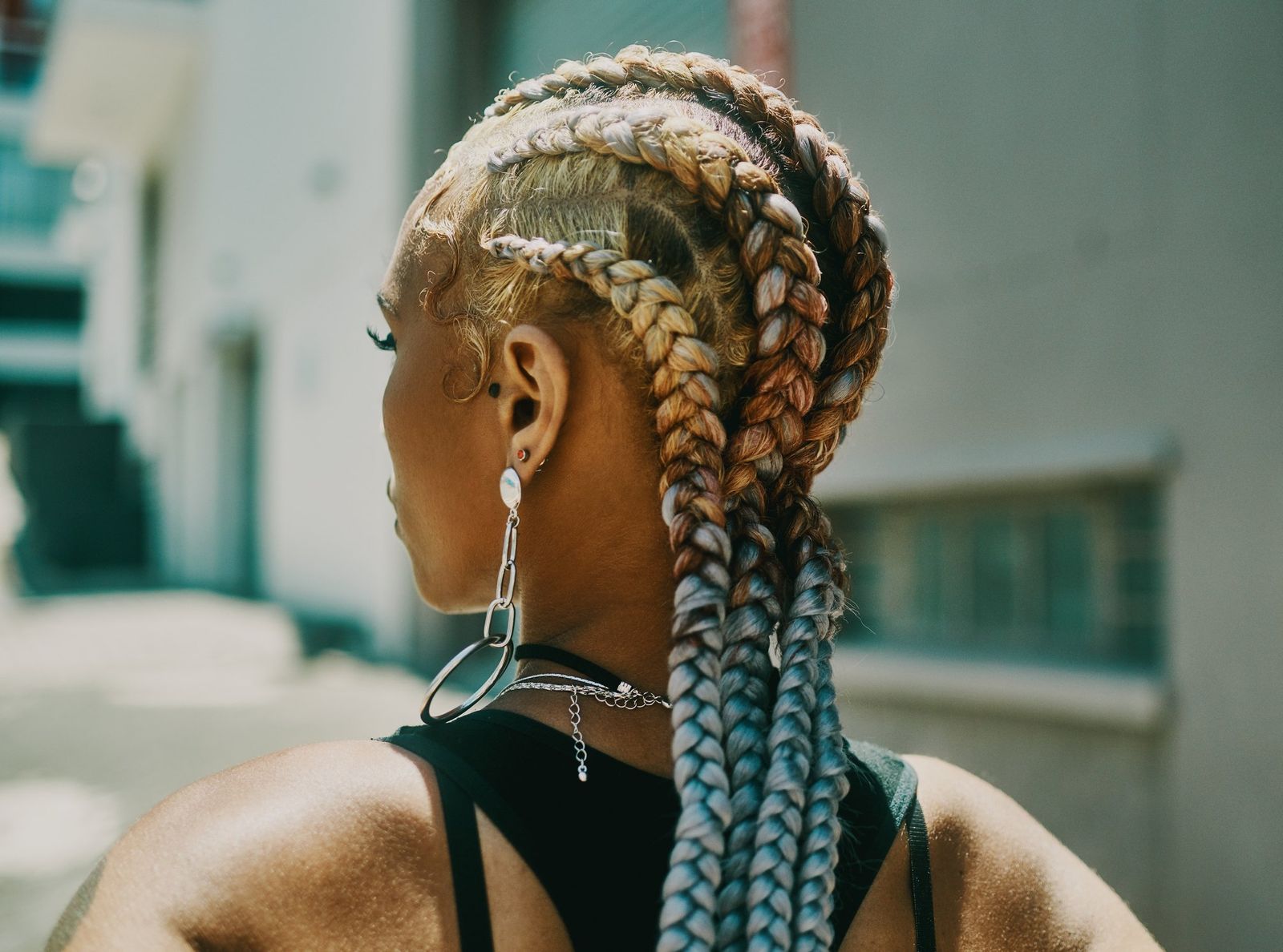 Blonde Base With Brown And Blue Tips Visual Idea Blonde Base With Brown And Blue Tips Visual Idea — Jumbo Cornrows 2027