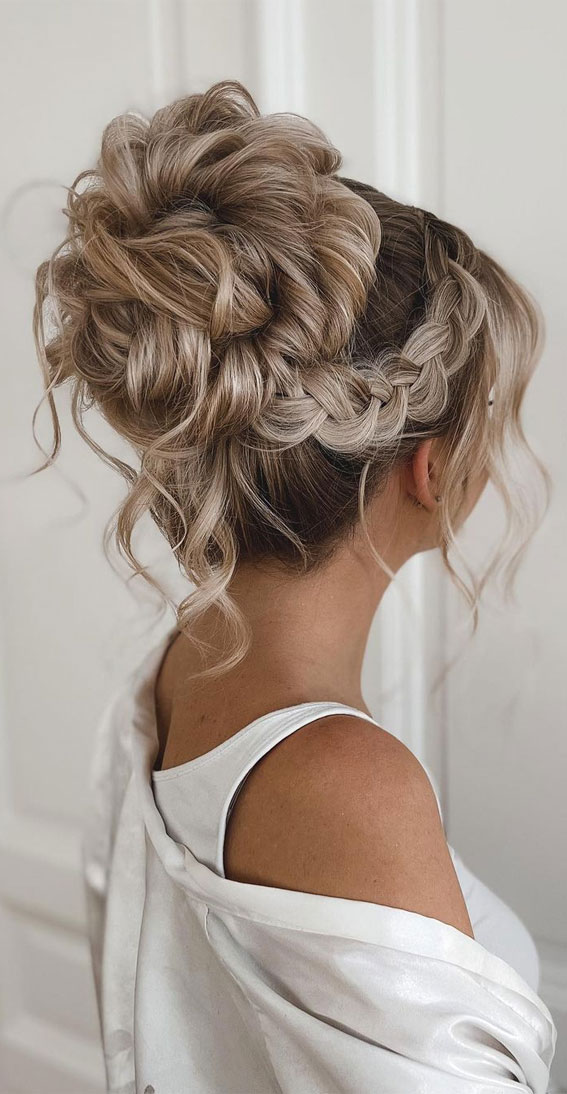 Voluminous Ash Blonde Braided Crown Voluminous Ash Blonde Braided Crown — Braided Bun 2027