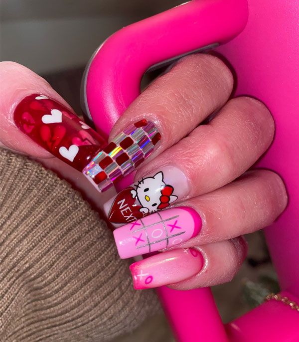 Glossy Chrome Foil Visual Idea Glossy Chrome Foil Visual Idea — French Hello Kitty Nails 2027