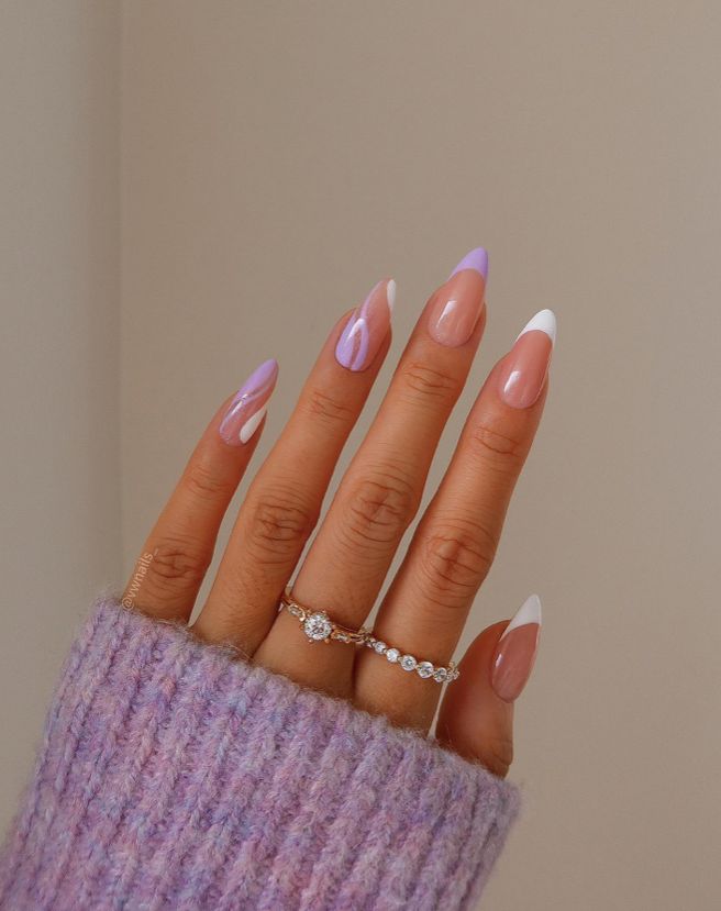 Sheer Nude Lavender French Stiletto Sheer Nude Lavender French Stiletto — Lavender Stiletto Nails 2027