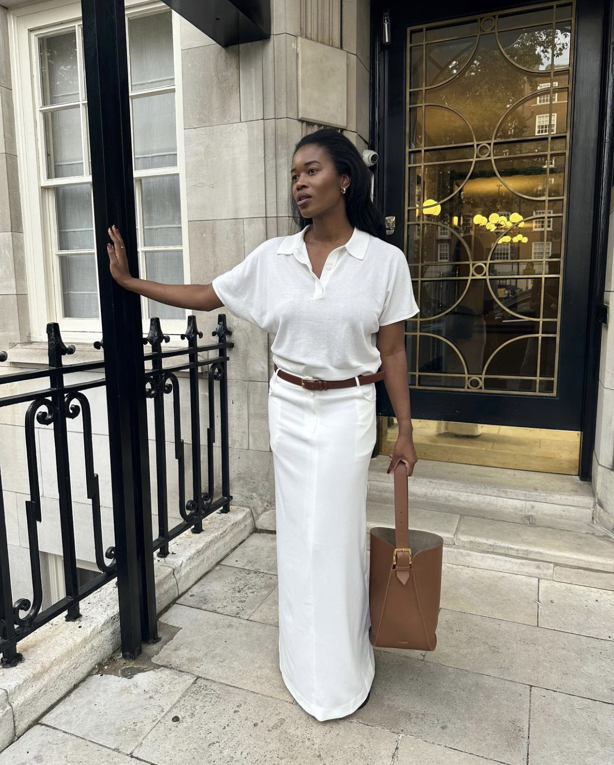 Monochromatic Ease: The Polo and Maxi Skirt Combination Monochromatic Ease: The Polo and Maxi Skirt Combination — Modest Outfits 2027