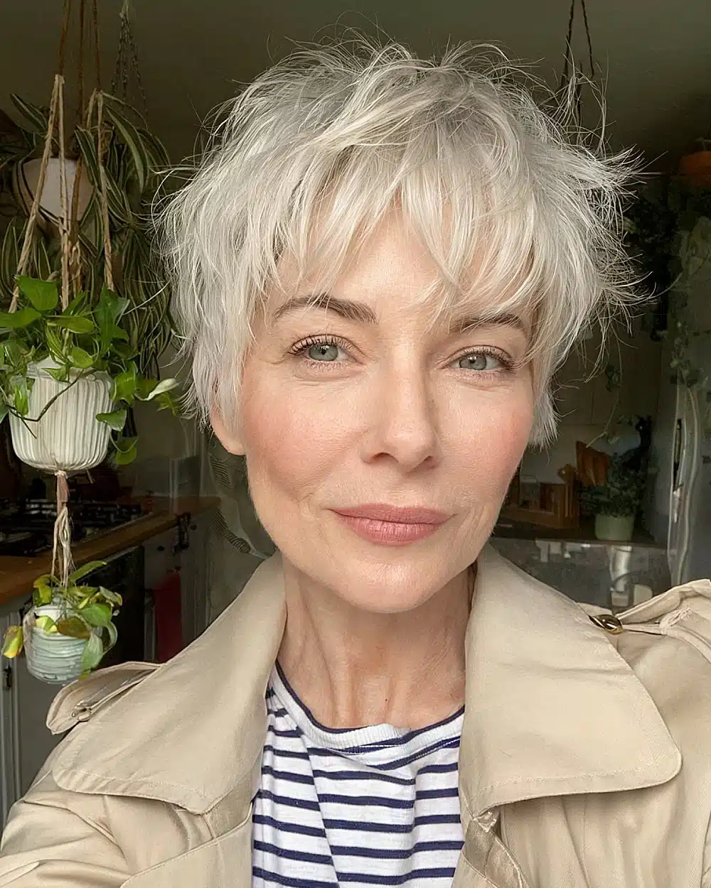 Platinum Pixie With Choppy Bangs Platinum Pixie With Choppy Bangs — Bangs 2027 for Women Over 50