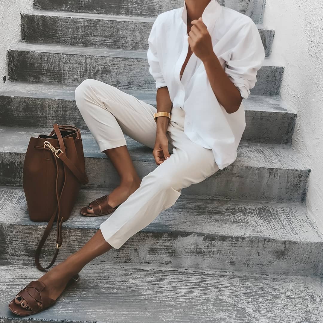 Clean Lines: Oversized Shirt and Cropped Trousers Clean Lines: Oversized Shirt and Cropped Trousers — Neutral Summer Outfits 2027