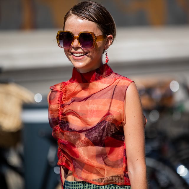 Vibrant Sheer Top with Ruched Detailing Vibrant Sheer Top with Ruched Detailing — Sheer Top Outfits 2027
