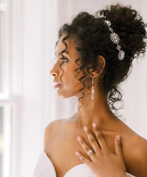 High Curly Updo With Jeweled Accessory — Party Hairstyles 2027
