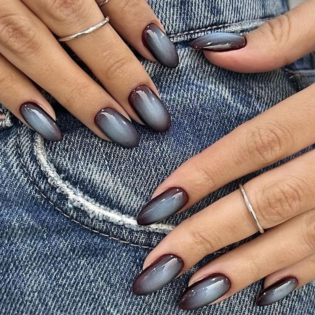 Smooth Grey Blue Ombre — Winter Ombre Nails 2027