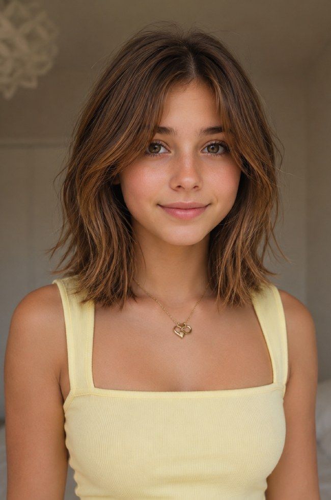 Shaggy Lob With Textured Waves — Haircuts 2027 for Teenage Girls