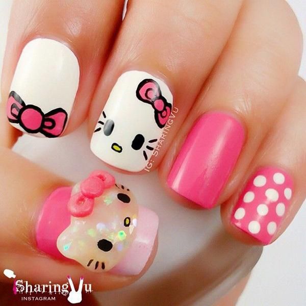 Playful Youthful 3D Hello Kitty Charm with Polka Dots Playful Youthful 3D Hello Kitty Charm with Polka Dots — Hello Kitty Nails 2027 for Kids