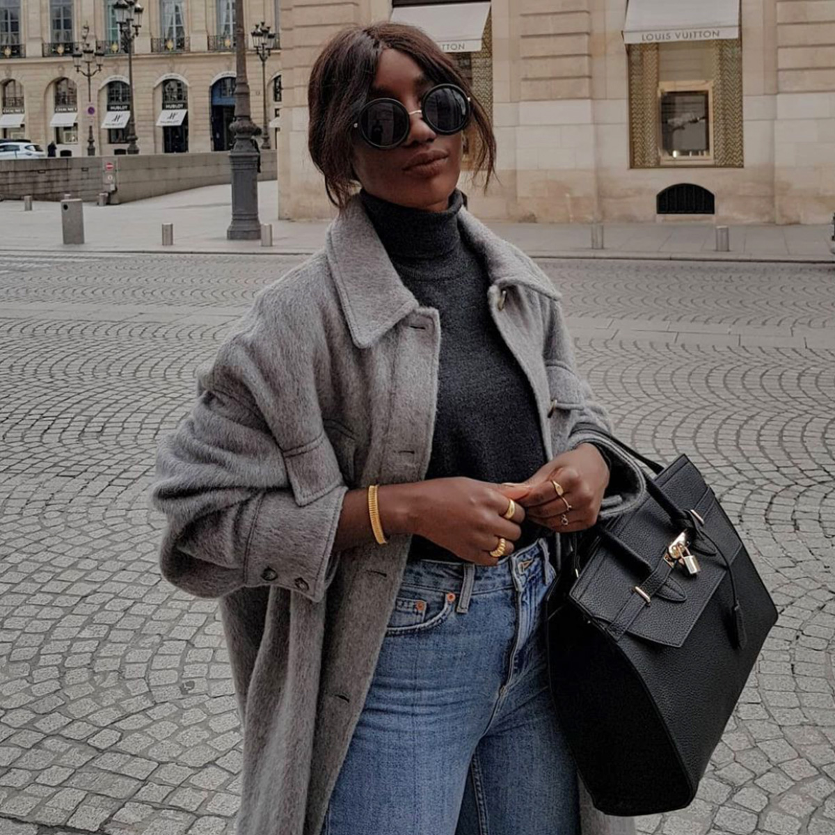 Textured Grey Shacket with Layered Knits and Denim — Shacket Outfits 2027