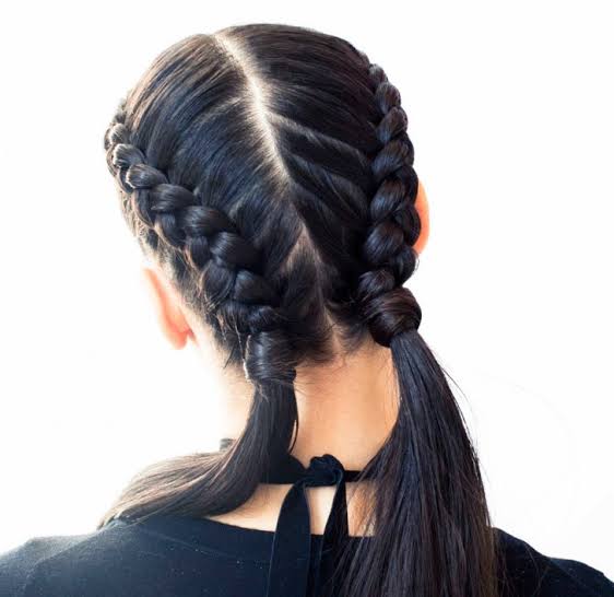 Two Dutch Braids Into Low Ponytails Two Dutch Braids Into Low Ponytails — Second Day Hairstyles 2027