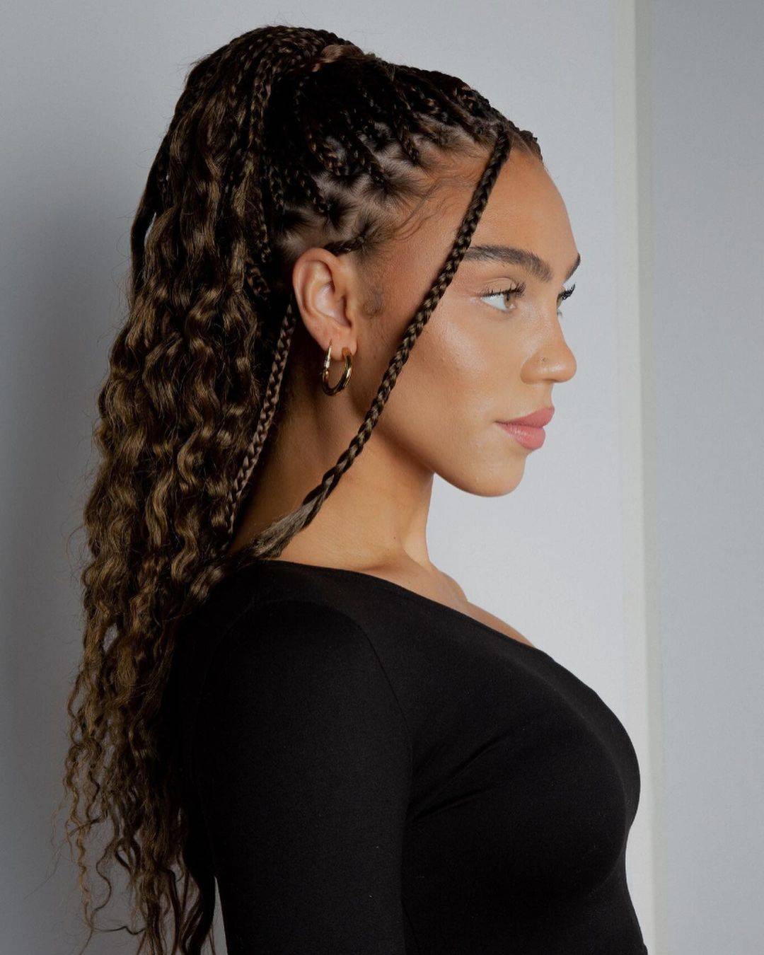Dark Brown Braided Ponytail With Curls Dark Brown Braided Ponytail With Curls — Braided Ponytail 2027