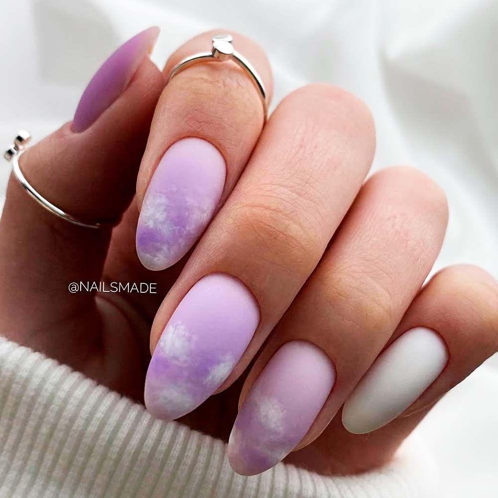 Soft Pastel Lavender Cloud Matte Nails Soft Pastel Lavender Cloud Matte Nails — Lavender Ombre Nails 2027