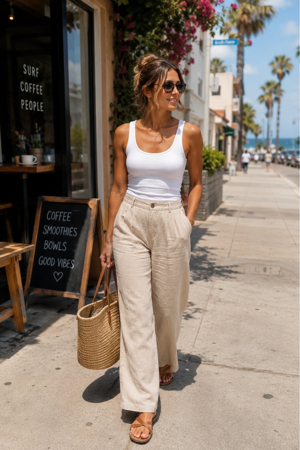 High-Waisted Linen Pants and Tank: Effortless Summer Casual High-Waisted Linen Pants and Tank: Effortless Summer Casual — Summer Outfits 2027