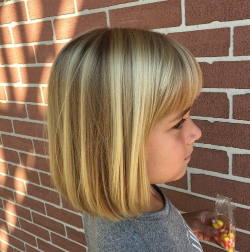 Blonde Bob With Highlights and Bangs Blonde Bob With Highlights and Bangs — Little Girl Hairstyles 2027