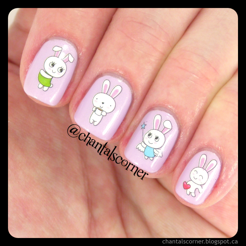 Lilac Glossy Bunny Decal Nails Lilac Glossy Bunny Decal Nails — Funny Bunny Nails 2027