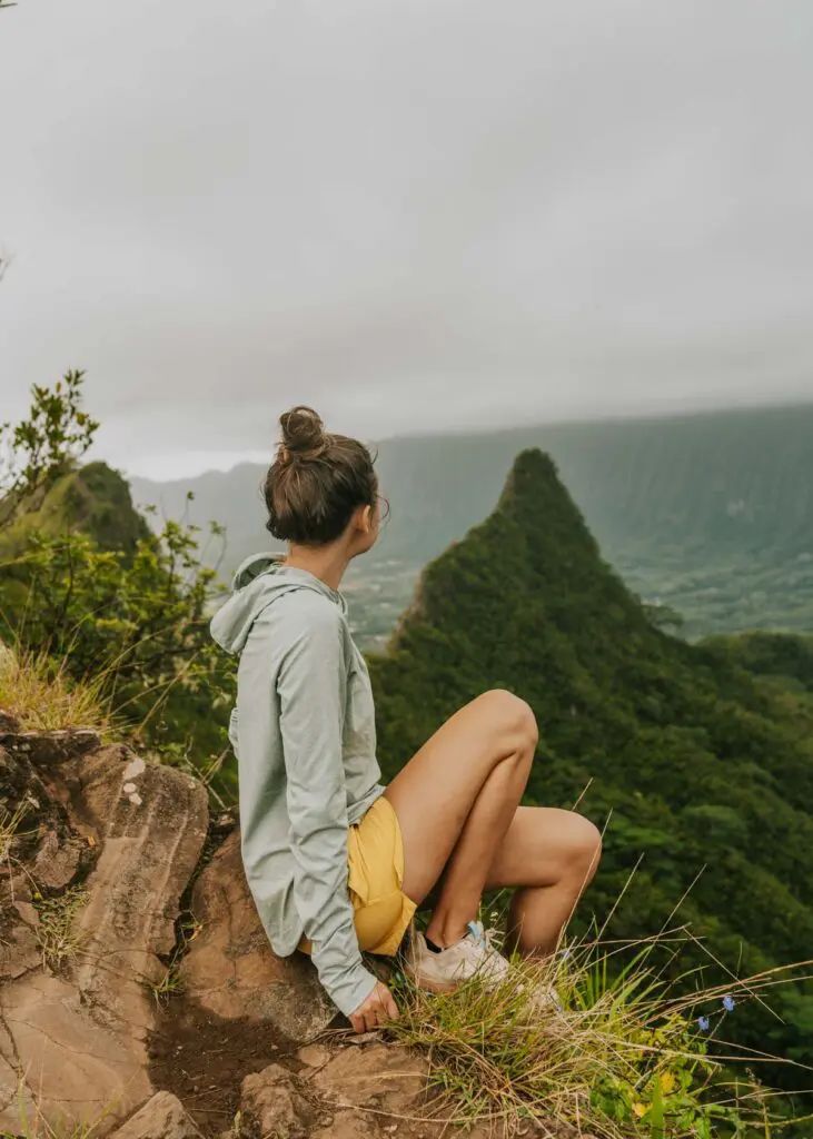 Light Blue Hooded Top with Yellow Shorts for Scenic Views — Athletic Hiking Outfits 2027