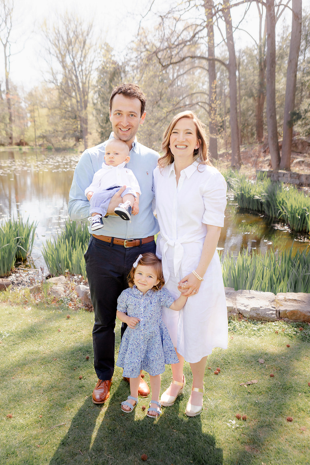 Classic Spring Whites and Blues for a Lakeside Family Portrait — Easter Family Photo Outfits 2027